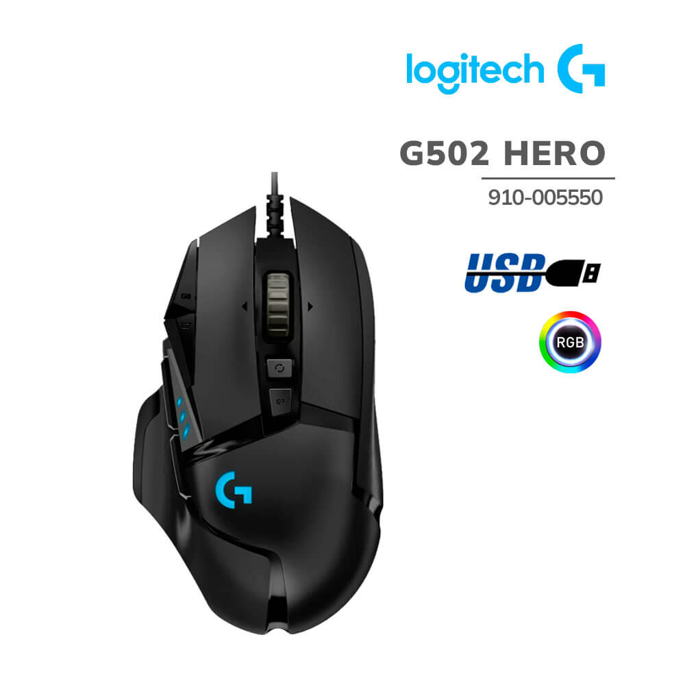 mouse-gamer-logitech-g502-hero-910-005550-sensor-hero-25k-25600-dpi-led-rgb-pc-speed MOUSE GAMER LOGITECH G502 HERO (910-005550) SENSOR HERO 25K - 25600 DPI | LED-RGB