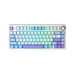TECLADO GAMER AULA F75 (F75PRO) WIRED - BT - WIRELESS | BLUE/WHITE/PURPLE | SWITCH STAR VECTOR | LED-RGB