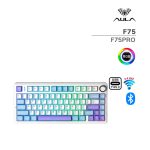 TECLADO GAMER AULA F75 (F75PRO) WIRED - BT - WIRELESS | BLUE/WHITE/PURPLE | SWITCH STAR VECTOR | LED-RGB