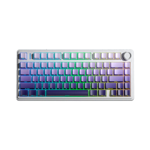 TECLADO GAMER AULA F75 PRO (F75PRO-P) WIRED - BT - WIRELESS | GRADIENT PURPLE | SWITCH STAR VECTOR | LED-RGB