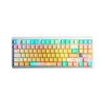 TECLADO GAMER AULA F87 PRO V2 (F87 PRO V2) WIRED - BT - WIRELESS | DYE SUBLIMATED | SWITCH METEOR ICE CREAM | LED-RGB