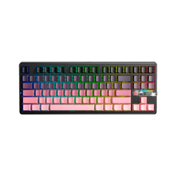 TECLADO GAMER AULA F87 PRO V2 (F87 PRO V2) WIRED - BT - WIRELESS | GRADIENT BLACK/PINK | SWITCH X3 | LED-RGB