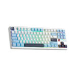TECLADO GAMER AULA F87 PRO V2 (F87 PRO V2) WIRED - BT - WIRELESS | WHITE/BLUE/DARK PURPLE | SWITCH STAR VECTOR | LED-RGB