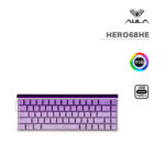 TECLADO GAMER AULA HERO68HE (HERO68HE) WIRED | PURPLE/WHITE GRADIENT | SWITCH DRAGON KING MAGNETIC | LED-RGB