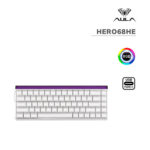 TECLADO GAMER AULA HERO68HE (HERO68HE) WIRED | WHITE LIGHT HOUSE | SWITCH JADE KING MAGNETIC | LED-RGB