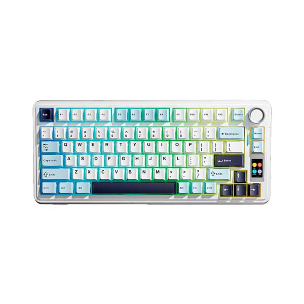 TECLADO GAMER AULA S75 PRO (S75PRO) WIRED - BT - WIRELESS | BLACK/WHITE/DARK PURPLE | SWITCH SEIYA | LED-RGB