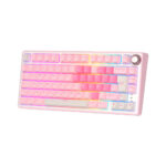 TECLADO GAMER ROYAL KLUDGE (RK R75) PINK MELODY | CREAM SWITCH | CABLEADO | LED-RGB
