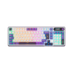 TECLADO GAMER ROYAL KLUDGE (RK-S98) BLACKBERRY MOUSSE | TRI-MODES WIRELESS - BT - USB | CHARTREUSE SWITCH | LED-RGB