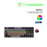 TECLADO GAMER T-DAGGER BORA GREY/BLACK (T-TGK313GB SP) SWITCH RED | RETROILUMINACION RAINBOW