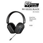 AUDIFONO GAMER ROYAL KLUDGE RK HG101 ( RK-HG101 ) WIRELESS - BT - USB | MATTE BLACK | LED-RGB