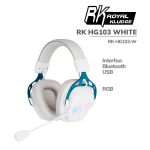 AUDIFONO GAMER ROYAL KLUDGE RK HG103 ( RK-HG103-W ) WIRELES - BT - USB | CYBORG WHITE | LED-RGB