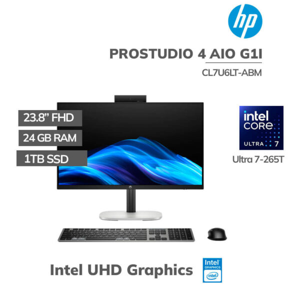 ALL IN ONE HP PROSTUDIO 4 AIO G1I ULTRA 7-265T VPRO 24GB 1TB SSD 23.8" FHD WINDOWS 11 (CL7U6LT-ABM)