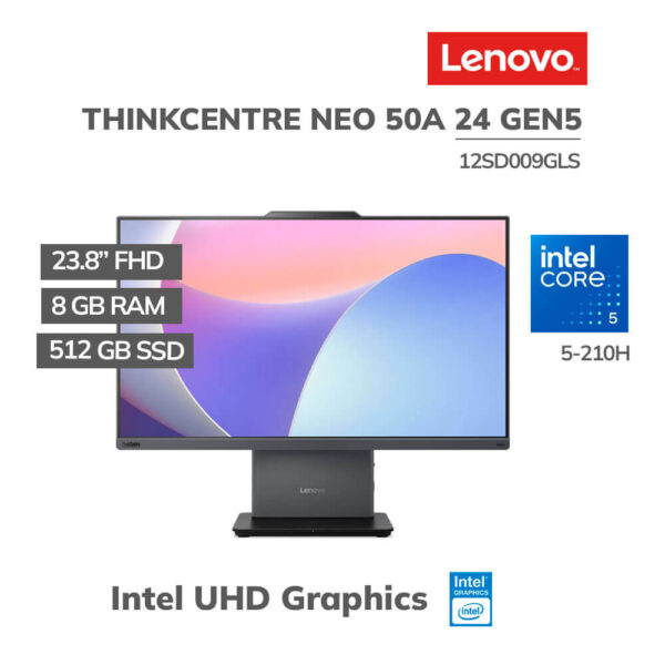 ALL IN ONE LENOVO THINKCENTRE NEO 50A 24 GEN5 CORE 5-210H 8GB 512GB SSD 23.8" FHD IPS WINDOWS 11 (12SD009GLS)