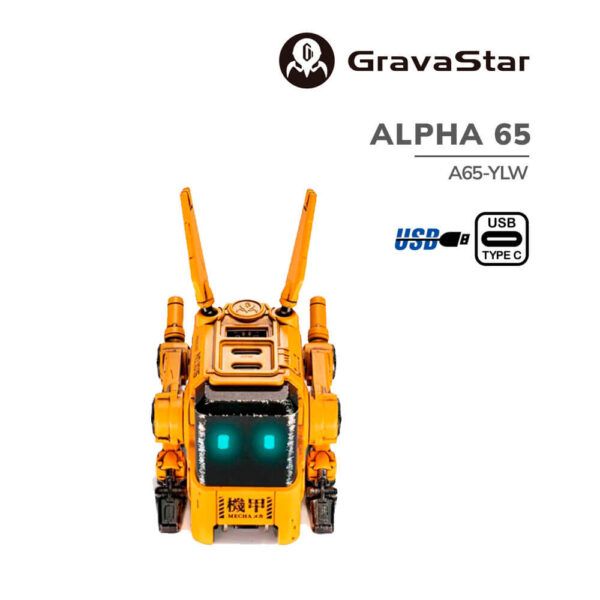 CARGADOR GRAVASTAR ALPHA 65 (A65-YLW) 65W GAN FAST CHARGER | BATTLE WORN YELLOW