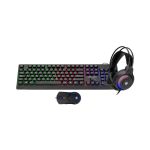 KIT GAMER HALION LOTUS 4 EN 1 (HA-K430C) MOUSE - TECLADO - AUDIFONO - PAD MOUSE | LED-RAINBOW