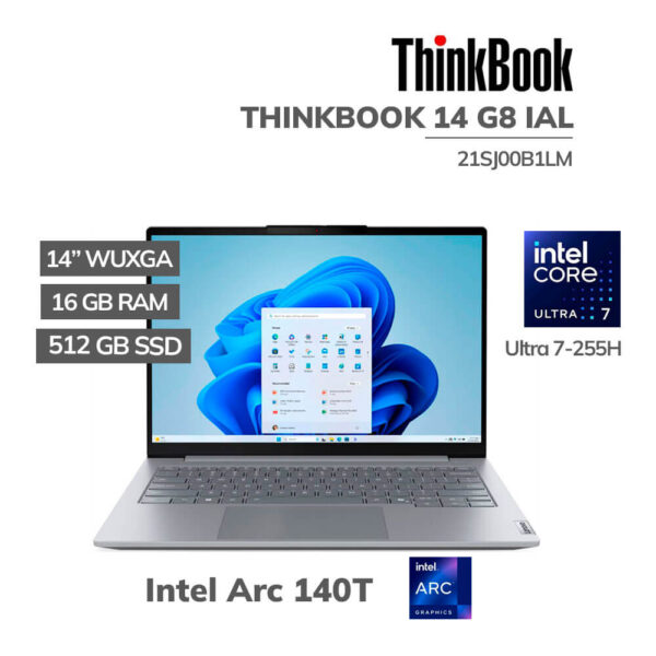 LAPTOP LENOVO THINKBOOK 14 G8 IAL ULTRA 7-255H 16GB DDR5 512GB SSD 14" WUXGA WINDOWS 11 PRO (21SJ00B1LM)
