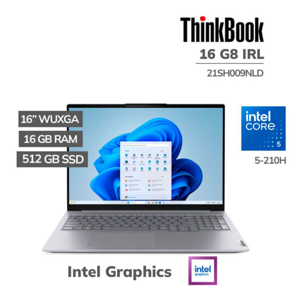 LAPTOP LENOVO THINKBOOK 16 G8 IRL CORE 5-210H 16GB 512GB SSD 16" WUXGA FREEDOS (21SH009NLD)