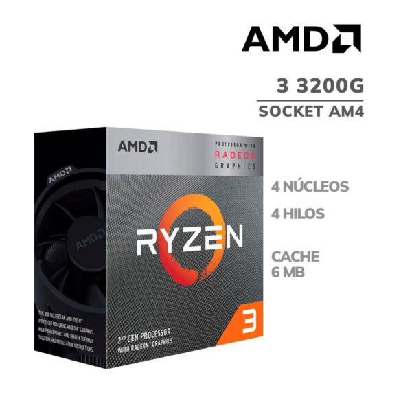 PROCESADOR AMD RYZEN 3 3200G (YD3200C5FHBOX) 3.6GHZ 6.0MB | AM4