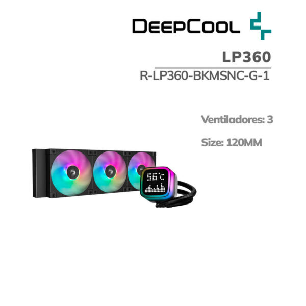 SISTEMA DE ENFRIAMIENTO LIQUIDO DEEPCOOL LP360 (R-LP360-BKMSNC-G-1) PANTALLA DIGITAN| LED-ARGB