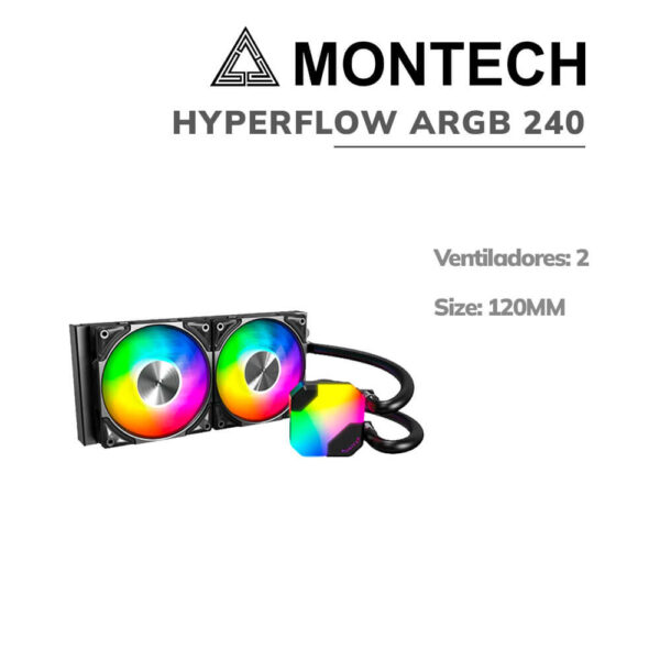SISTEMA DE ENFRIAMIENTO LIQUIDO MONTECH HYPERFLOW ARGB 240 BLACK