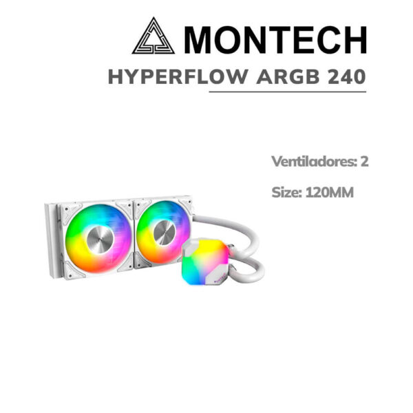 SISTEMA DE ENFRIAMIENTO LIQUIDO MONTECH HYPERFLOW ARGB 240 WHITE