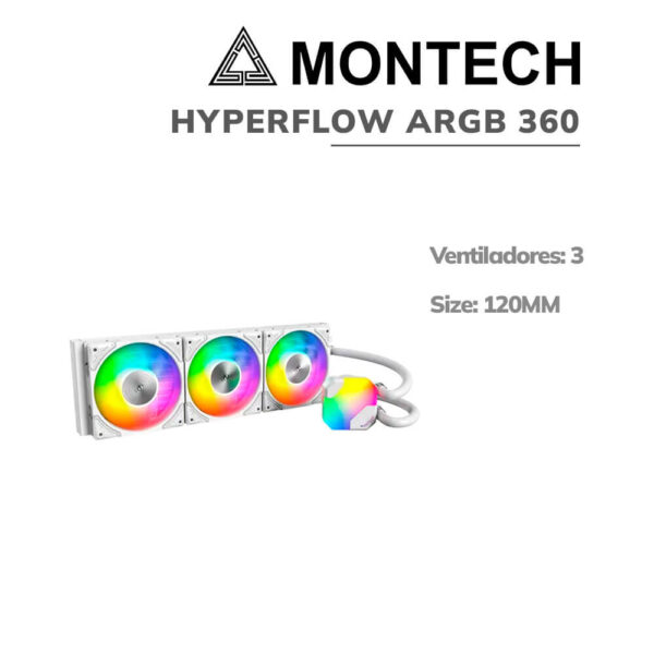 SISTEMA DE ENFRIAMIENTO LIQUIDO MONTECH HYPERFLOW ARGB 360 BLANCO