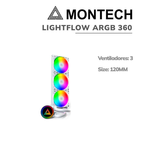 SISTEMA DE ENFRIAMIENTO LIQUIDO MONTECH LIGHTFLOW ARGB 360 WHITE