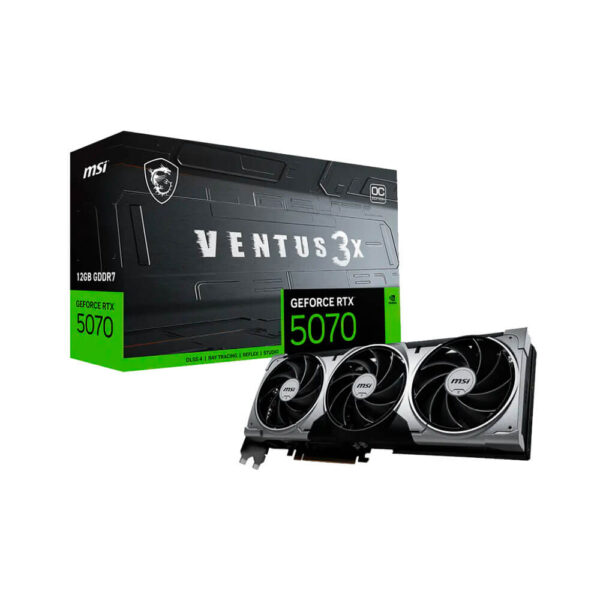 TARJETA DE VIDEO MSI RTX 5070 12GB GDDR7 VENTUS 3X OC (912-V532-007) 192 BITS