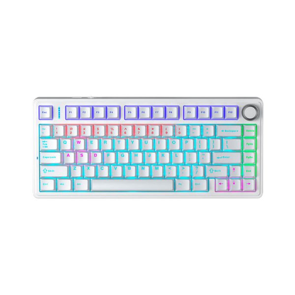 TECLADO GAMER AULA F75 (F75) WIRED | WHITE | SWITCH BLUE | LED RAINBOW