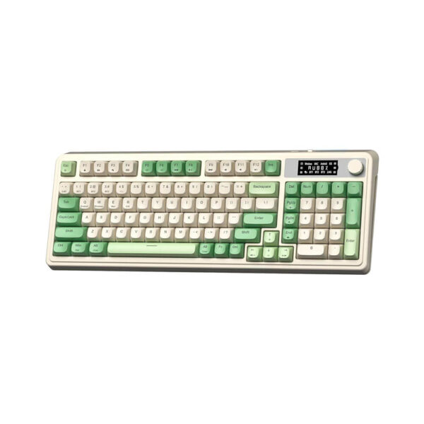 TECLADO GAMER AULA S99 PRO (S99PRO) WIRED - BT - WIRELESS | GREEN LIGHT CREAM