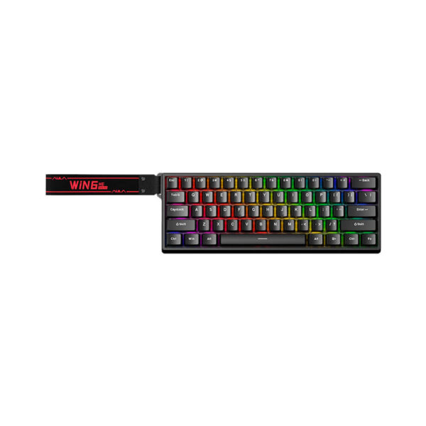 TECLADO GAMER AULA WIN60HE (WIN60HE) WIRED | BLACK | SWITCH GRAYWOOD MAGNETIC | LED-RGB