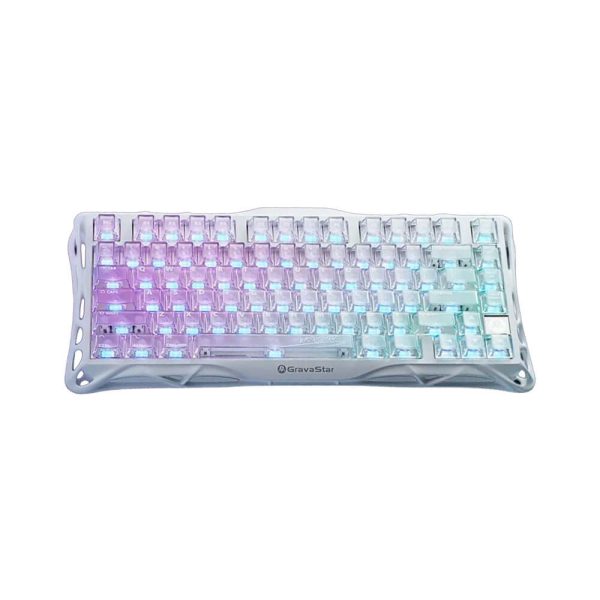 TECLADO GAMER GRAVASTAR MERCURY K1 LITE CRYSTAL AURORA (GSK1LITE-XTAL-AURORA) WIRELESS| SWITCH BSUN LINEAR| LED-RGB