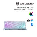 TECLADO GAMER GRAVASTAR MERCURY K1 LITE CRYSTAL AURORA (GSK1LITE-XTAL-AURORA) WIRELESS| SWITCH BSUN LINEAR| LED-RGB