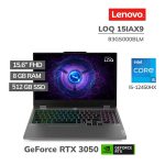 LAPTOP GAMER LENOVO LOQ 15IAX9 I5-12450HX 8GB 512GB SSD GEFORCE RTX 3050 6GB 15.6 FHD 144HZ WINDOWS 11 (83GS000BLM)