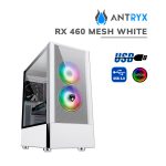 CASE GAMER ANTRYX RX 460 MESH WHITE ( AC-RX460MW ) SIN FUENTE | VIDRIO TEMPLADO | LED-ARGB