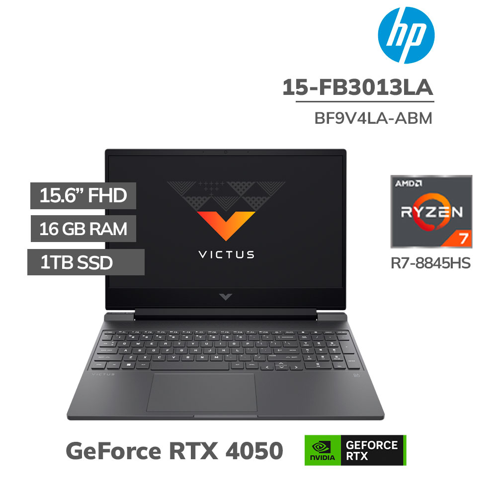 BF9V4LA-ABM LAPTOP GAMER HP 15-FB3013LA RYZEN 7-8845HS 16GB DDR5 1TB SSD GEFORCE RTX 4050 6GB 15.6″ FHD FREEDOS (BF9V4LA-ABM) - Imagen 1