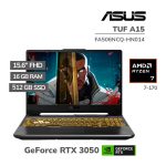 LAPTOP GAMER ASUS TUF A15 FA506NCQ-HN014 RYZEN 7-170 16GB 512GB SSD GEFORCE RTX 3050 4GB 15.6 FHD 144HZ FREEDOS (90NR0QE7-M000H0)