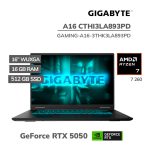 LAPTOP GAMER GIGABYTE A16 CTHI3LA893PD RYZEN 7 260 16GB 512GB SSD T VIDEO RTX 5050 8GB 16" WUXGA 165HZ FREEDOS (GAMING-A16-3THK3LA893PD)
