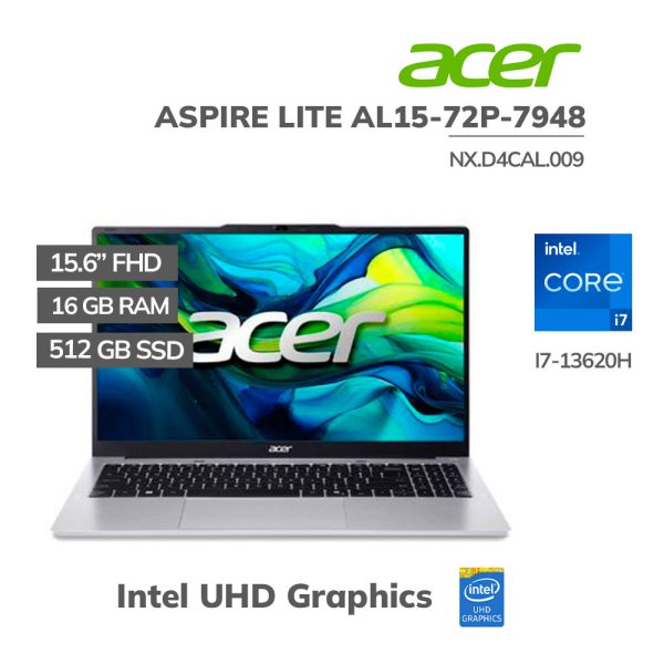 LAPTOP ACER ASPIRE LITE AL15-72P-7948 CORE I7-13620H 16GB DDR5 512GB SSD 15.6″ FHD WINDOWS 11 (NX.D4CAL.009)