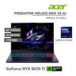 LAPTOP GAMER ACER PREDATOR PHN16-73-92X1 ULTRA 9-275HX 32GB 1TB SSD GEFORCE RTX 5070 TI 16 WQXGA 240HZ WINDOWS 11 (NH.U0UAA.001)