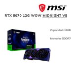 TARJETA DE VIDEO MSI RTX 5070 12GB GDDR7 WOW MIDNIGHT VE (VD12MSRTX507WMV) 192 BITS