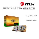 TARJETA DE VIDEO MSI RTX 5070 12GB GDDR7 WOW MIDNIGHT LE (VD12MSRTX507WML) 192 BITS