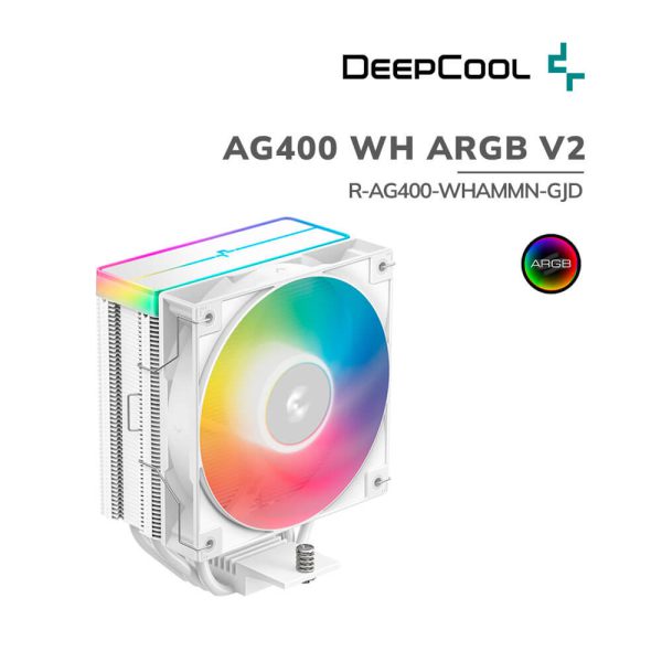 COOLER PARA PROCESADOR DEEPCOOL AG400 WH ARGB V2 (R-AG400-WHAMMN-GJD)