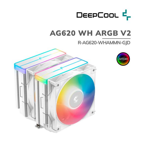 COOLER PARA PROCESADOR DEEPCOOL AG620 WH ARGB V2 (R-AG620-WHAMMN-GJD)