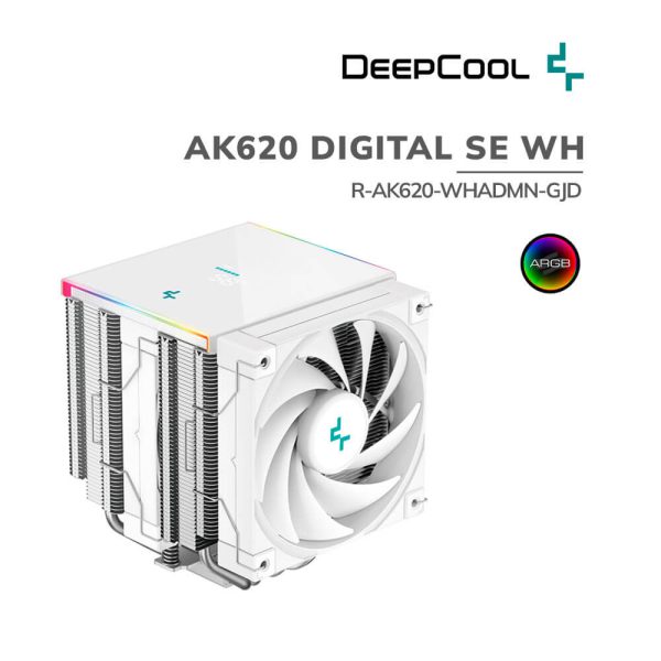 COOLER PARA PROCESADOR DEEPCOOL AK620 DIGITAL SE WH (R-AK620-WHADMN-GJD)