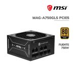 FUENTE DE PODER MSI 750W (MAG-A750GLS PCIE5) 80PLUS GOLD | FULL MODULAR | PCIE GEN 5.1