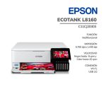 IMPRESORA MULTIFUNCIONAL EPSON FOTOGRAFICA ECOTANK L8160 (C11CJ20303)