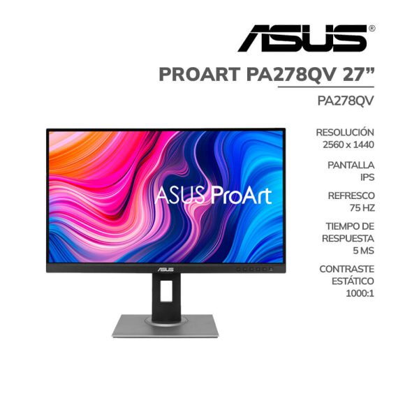 MONITOR ASUS PROART 27" (PA278QV) PANEL IPS | WQHD 2560X1440 | HDMI - DP - USB HUB