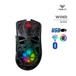 MOUSE GAMER AULA WIND (SC620) BLACK LINES | WIRED - BT - WIRELESS | 12000DPI | PIXART 3311 | LED-RGB