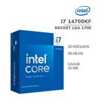 PROCESADOR INTEL CORE I7 14700KF 3.4 GHZ 33MB LGA 1700 (BX8071514700KF)